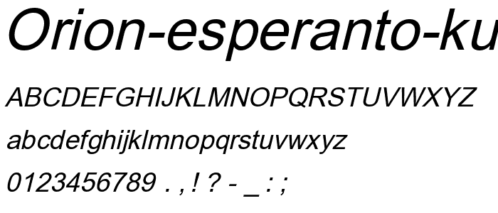 Orion Esperanto Kursiva font