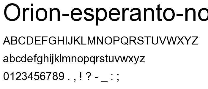 Orion Esperanto Normala font
