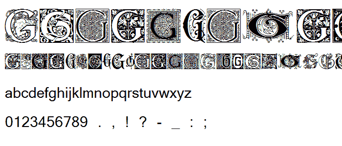 Ornamental Initials G font