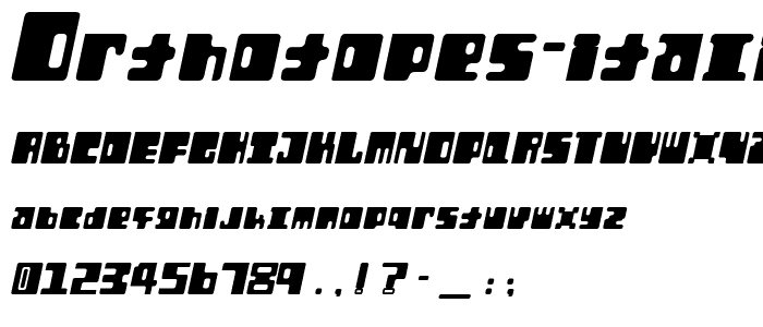 Orthotopes Italic font