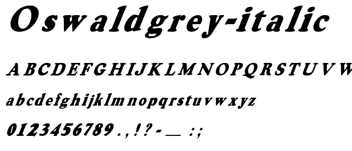 OswaldGrey Italic font