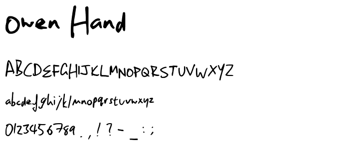 Owen Hand font