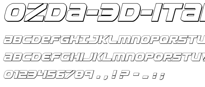 Ozda 3D Italic font