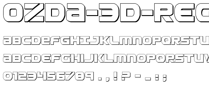 Ozda 3D Regular font