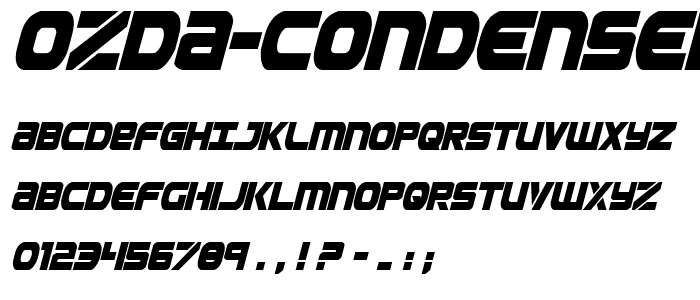 Ozda Condensed Italic font
