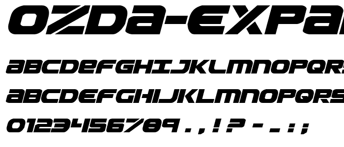 Ozda Expanded Italic font