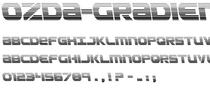 Ozda Gradient Leftalic font