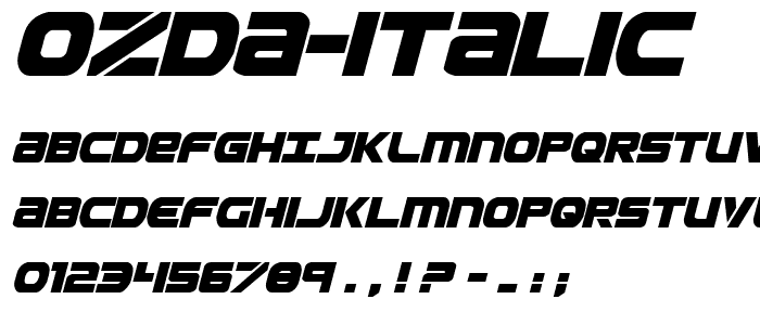 Ozda Italic font