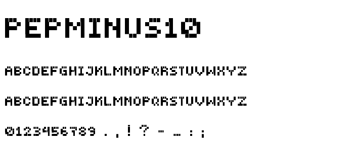 PEPminus10 font