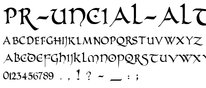 PR Uncial Alternate Capitals font