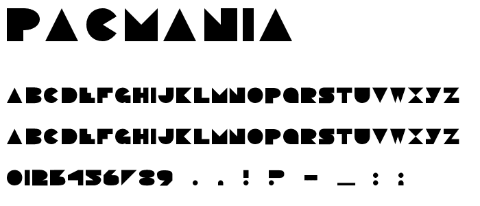Pacmania font