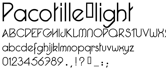 Pacotille light font
