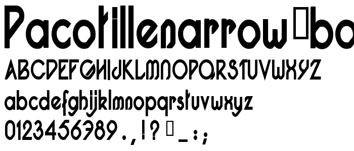 Pacotillenarrow bold font