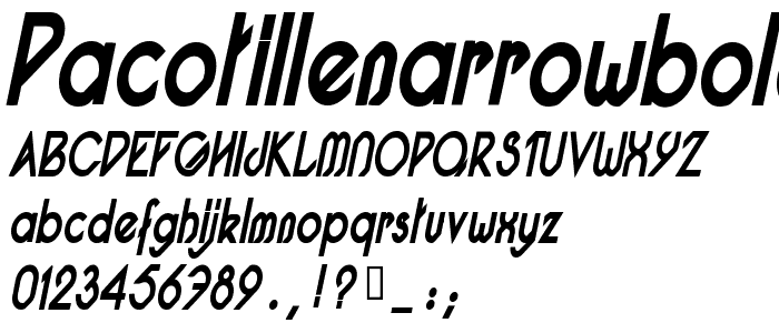 Pacotillenarrowbold ital font