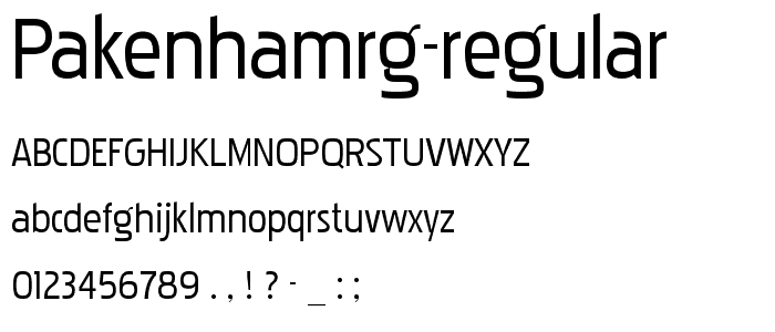 PakenhamRg-Regular font