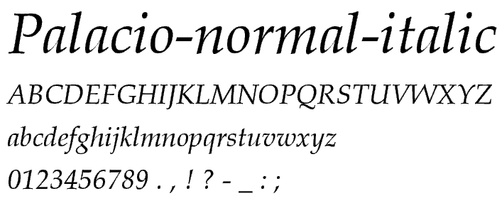 Palacio-Normal-Italic font