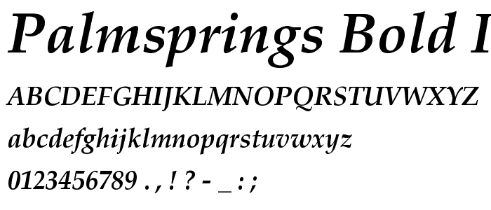 PalmSprings Bold Italic font
