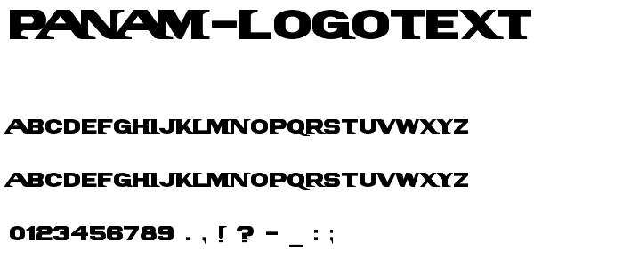 PanAm LogoText font