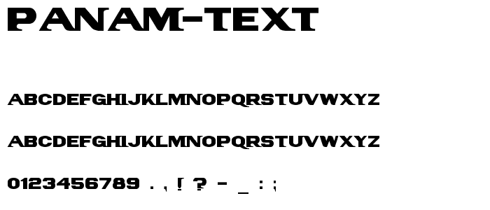 PanAm Text font