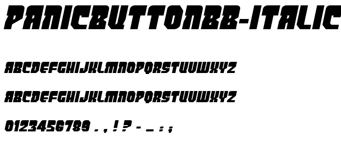 PanicButtonBB Italic font