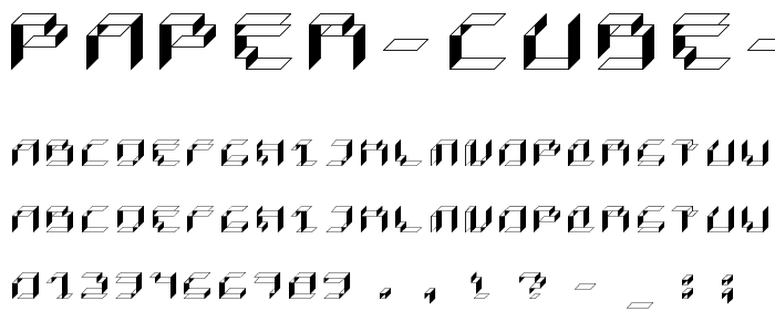 Paper Cube  Box version font