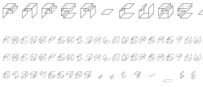 Paper Cube cube versionRegular font