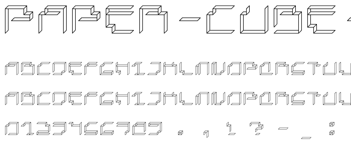 Paper Cube paperRegular font