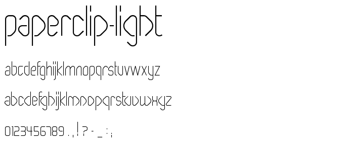 Paperclip Light font