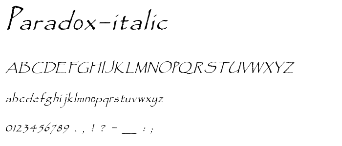 Paradox Italic font