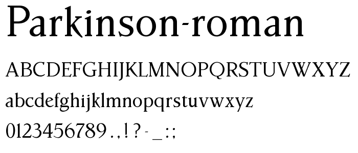 Parkinson-Roman font