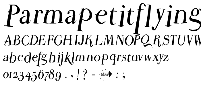 ParmaPetitFlyingRound font