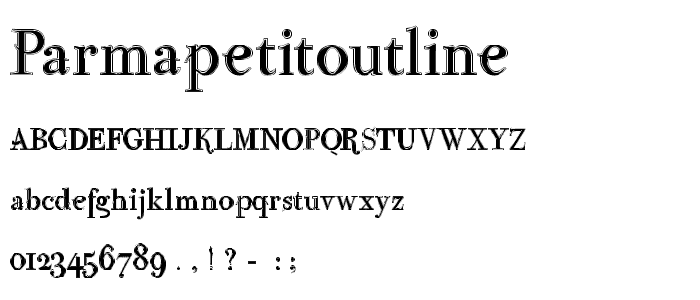 ParmaPetitOutline font