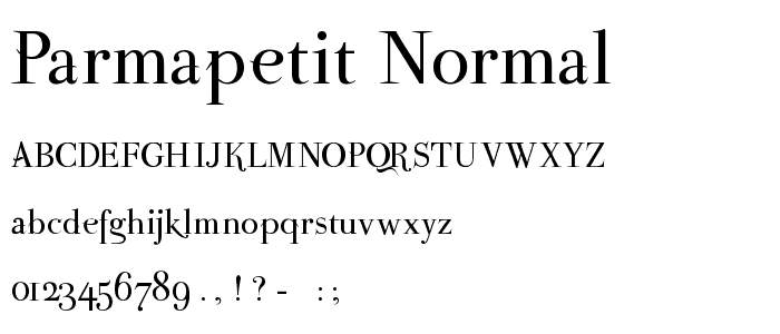 ParmaPetit-Normal font