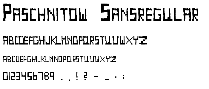 Paschnitow_SansRegular font