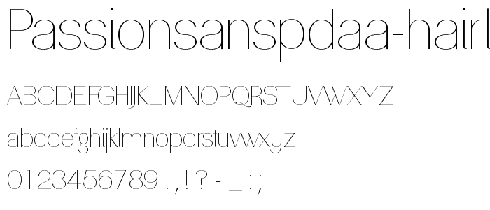 PassionSansPDaa-Hairline font
