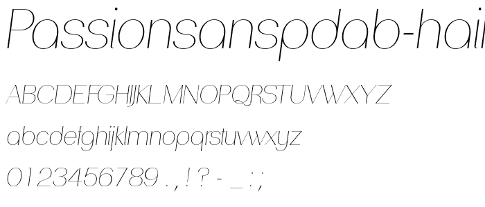 PassionSansPDab-HairlineItalic font