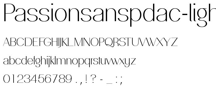 PassionSansPDac-Light font
