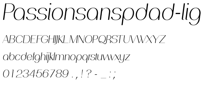 PassionSansPDad-LightItalic font
