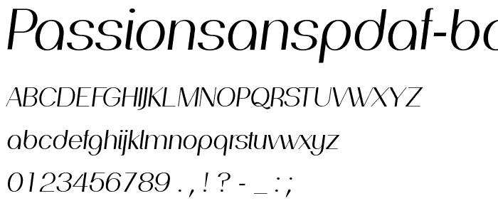 PassionSansPDaf-BookItalic font