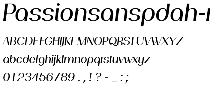 PassionSansPDah-RegularItalic font