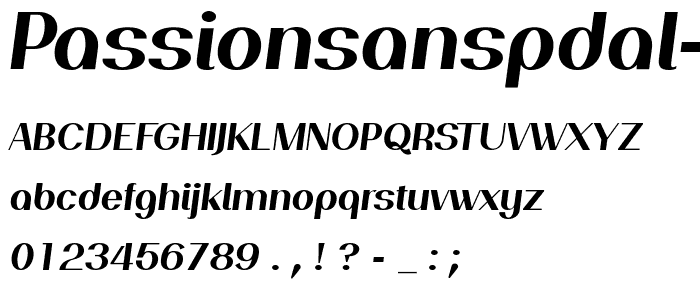 PassionSansPDal-BoldItalic font