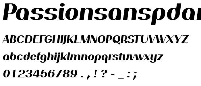 PassionSansPDan-HeavyItalic font