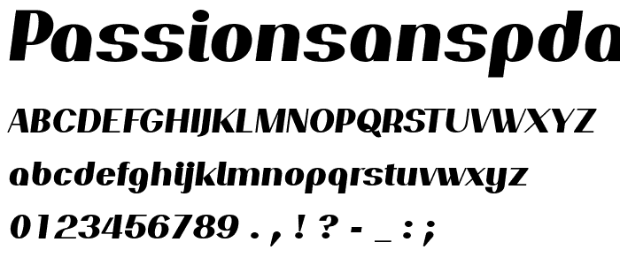 PassionSansPDap-ExtraBoldItalic font