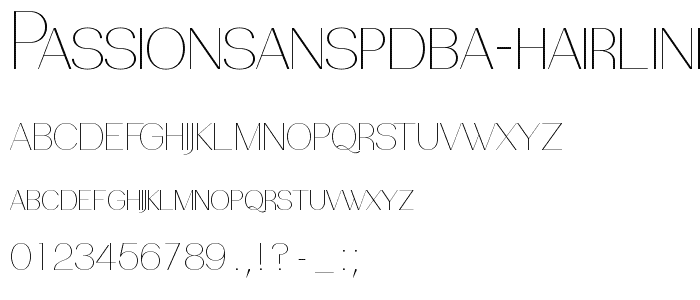 PassionSansPDba-HairlineSmallCaps font