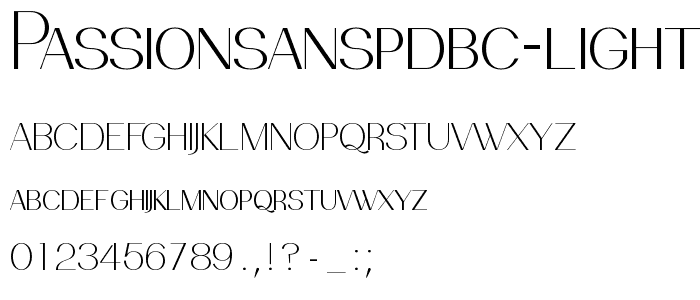 PassionSansPDbc-LightSmallCaps font