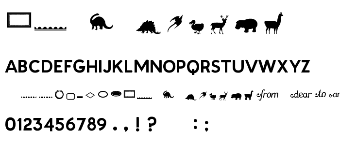 A preview of the PatagoniaPatagonian Titles font, showing uppercase, lowercase, and numeric characters