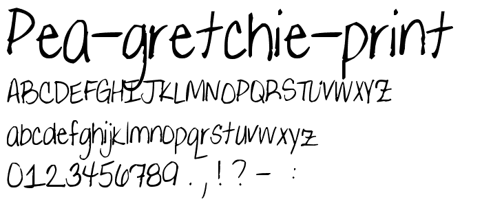 Pea Gretchie Print font