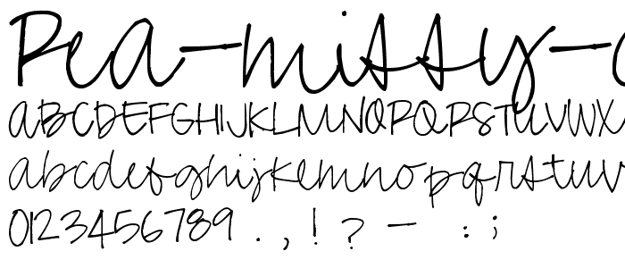 Pea Missy Cursive font