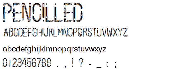Pencilled font