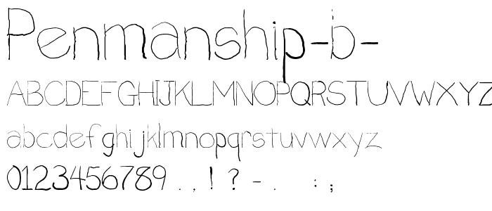 Penmanship B  font